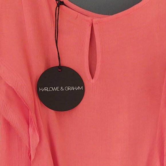 Ruffle detail w/peplum hem cap sleeve blouse - Picture 12 of 16